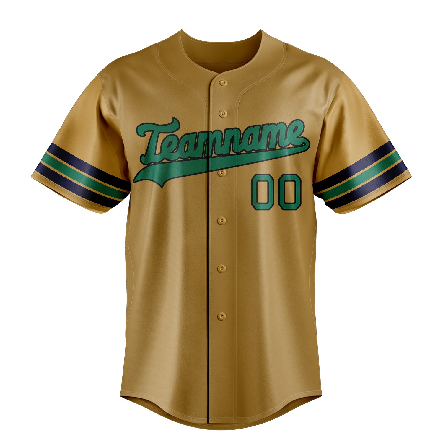 Benutzerdefiniertes Professionelles Altgold Kelly Grün Baseballtrikot