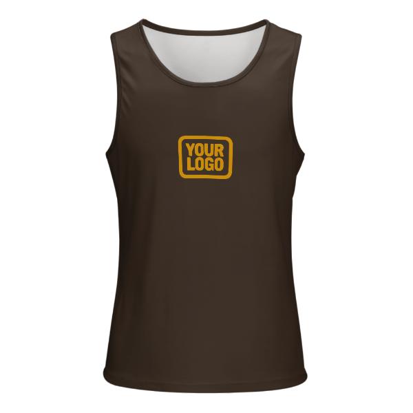 Maßgeschneidertes Braun Gelb Herren Tanktop