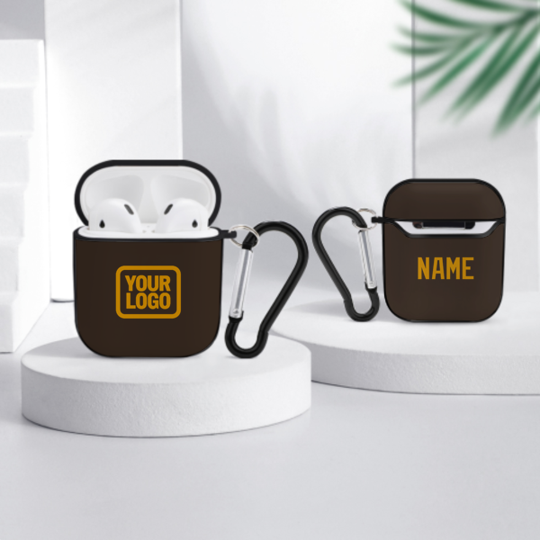Maßgeschneidertes Braun Gelb AirPods-Hülle