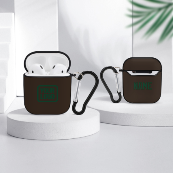 Maßgeschneidertes Braun Moosgrün AirPods-Hülle