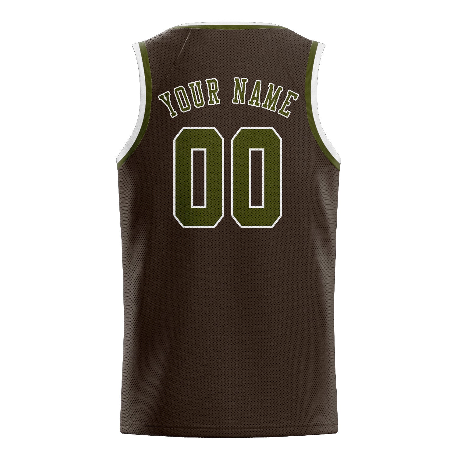 Benutzerdefiniertes Professionelles Braun Dunkles Oliv Basketballtrikot