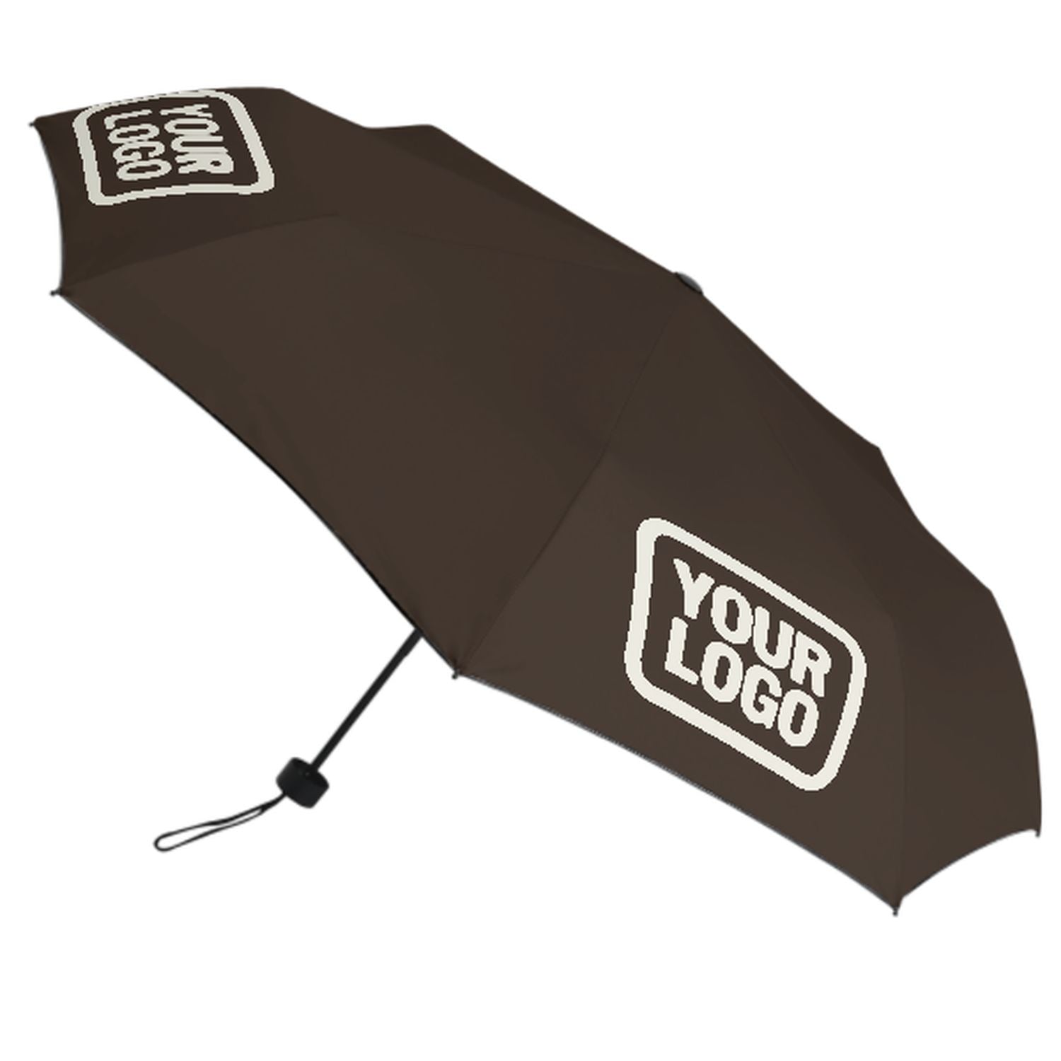 Maßgeschneidertes Braun Beige Automatik-Regenschirm