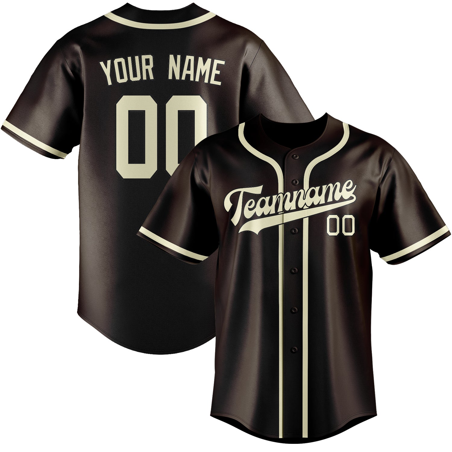 Benutzerdefiniertes Professionelles Braun Beige Baseballtrikot