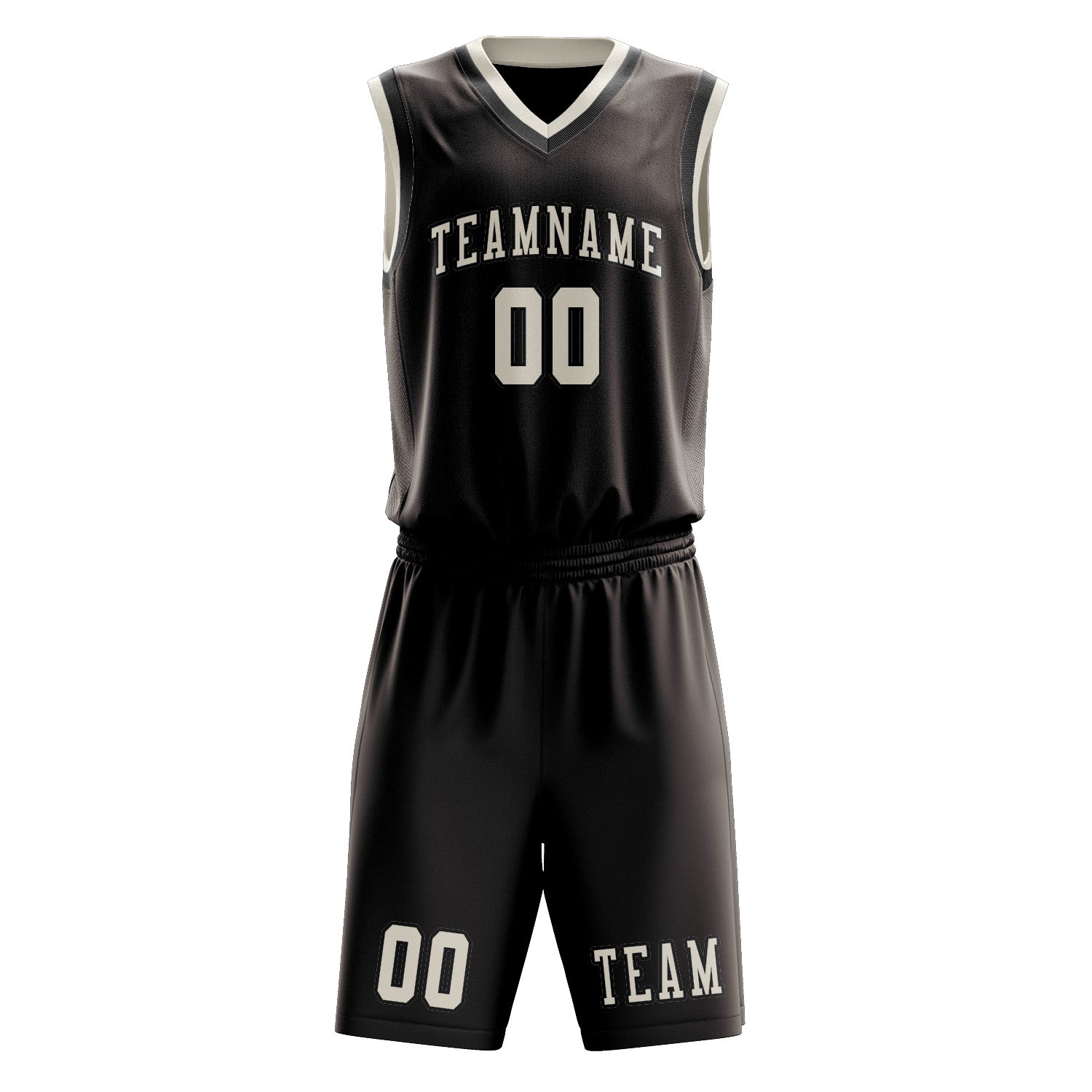 Benutzerdefiniertes Professionelles Braun Beige Basketballtrikot-Set