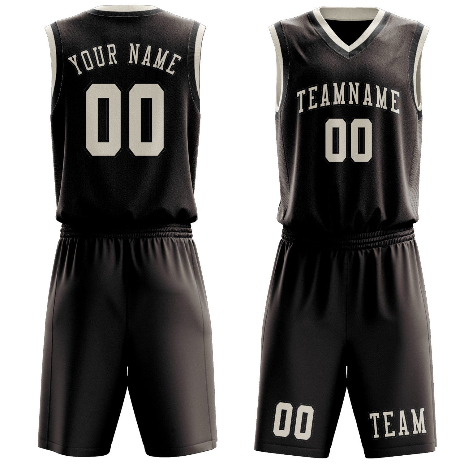 Benutzerdefiniertes Professionelles Braun Beige Basketballtrikot-Set