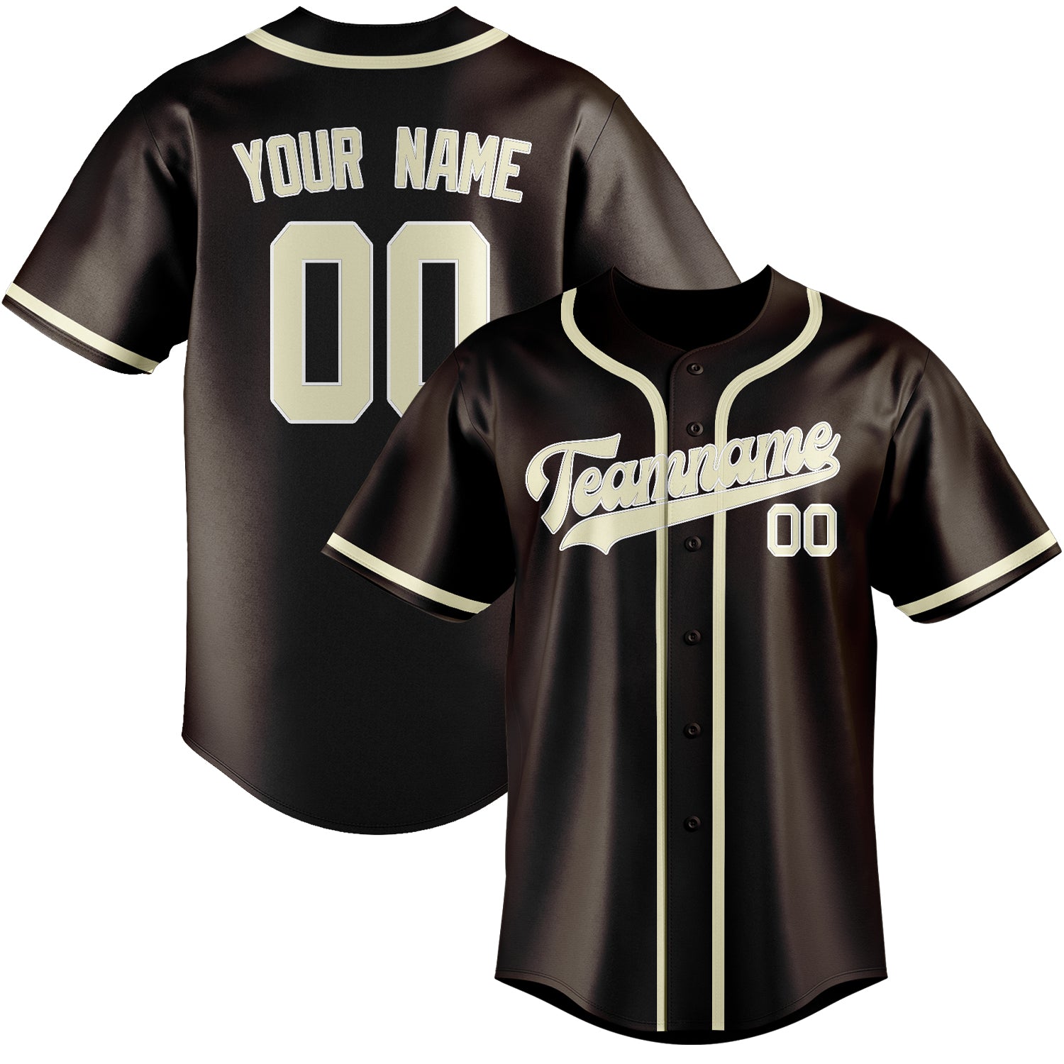 Benutzerdefiniertes Professionelles Braun Beige Baseballtrikot