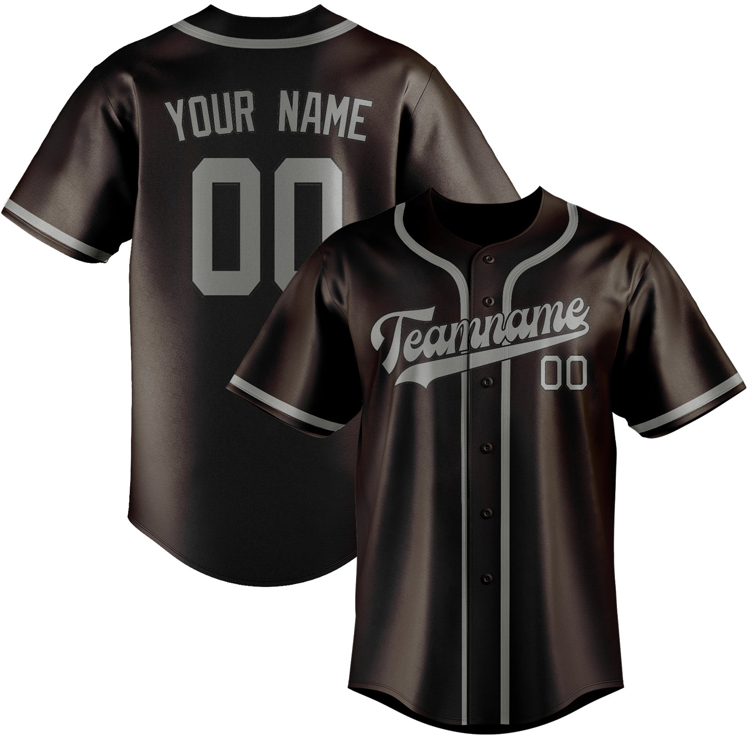 Benutzerdefiniertes Professionelles Braun Grau Baseballtrikot