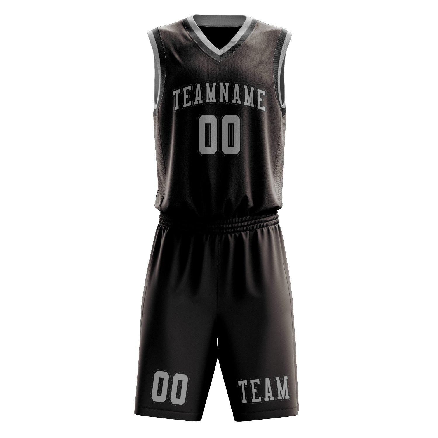 Benutzerdefiniertes Professionelles Braun Grau Basketballtrikot-Set