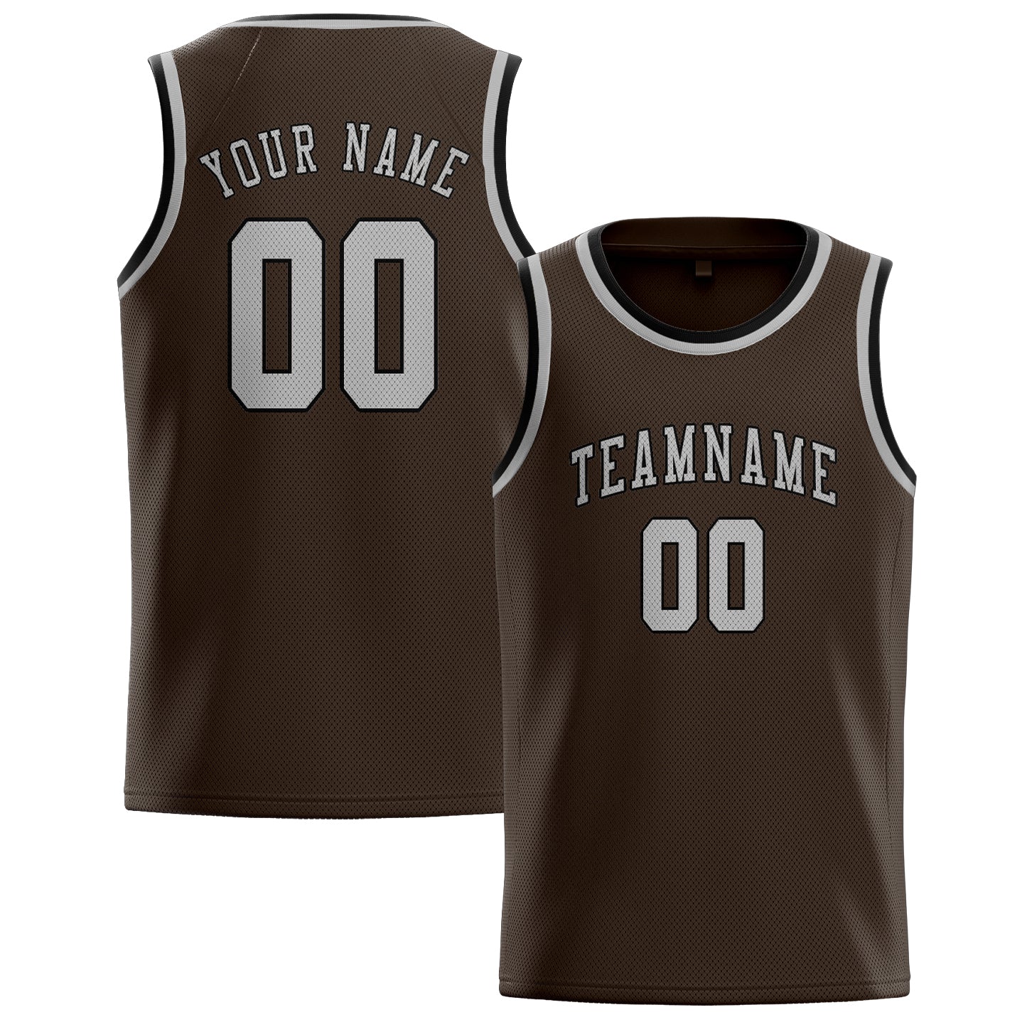 Benutzerdefiniertes Professionelles Braun Grau Basketballtrikot