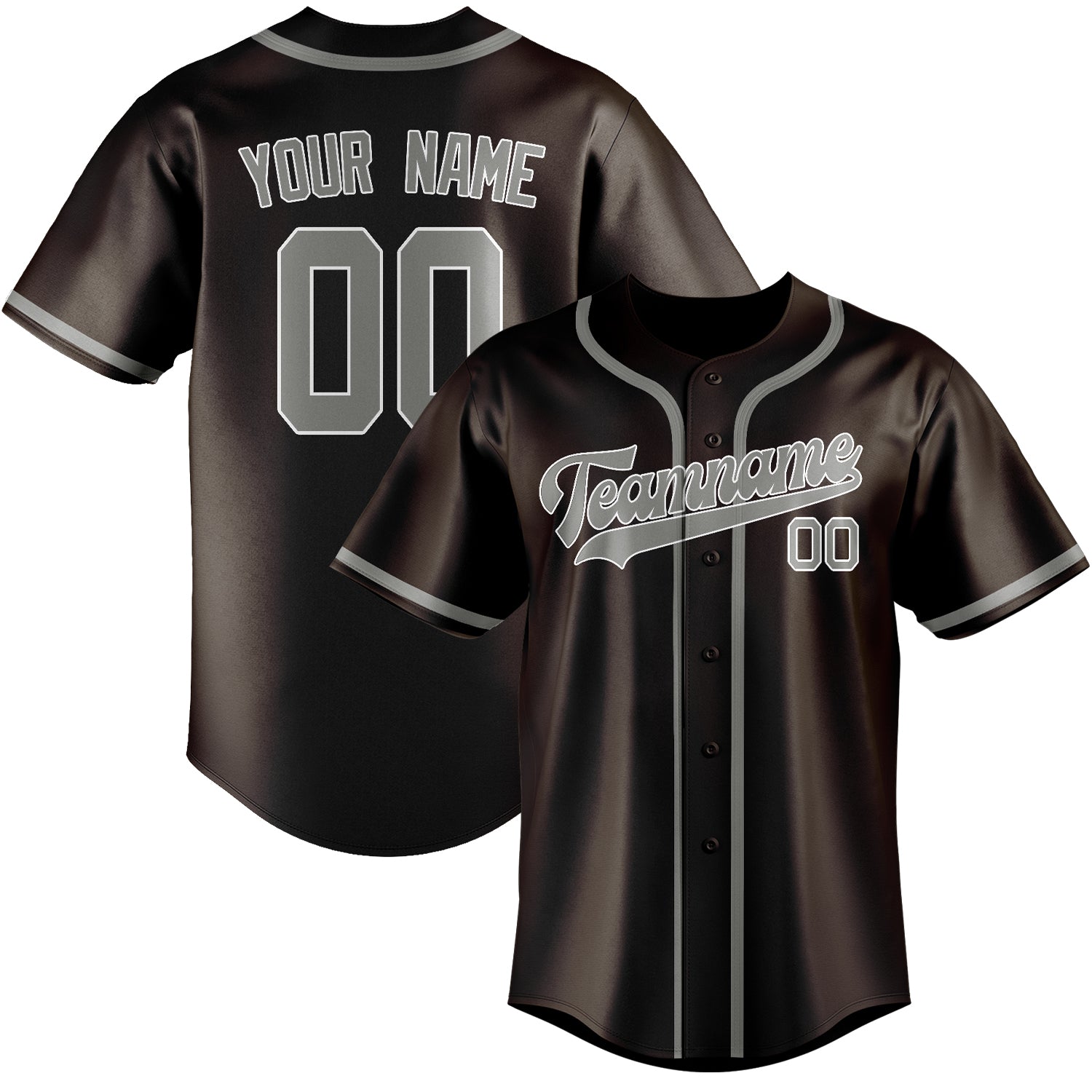 Benutzerdefiniertes Professionelles Braun Grau Baseballtrikot