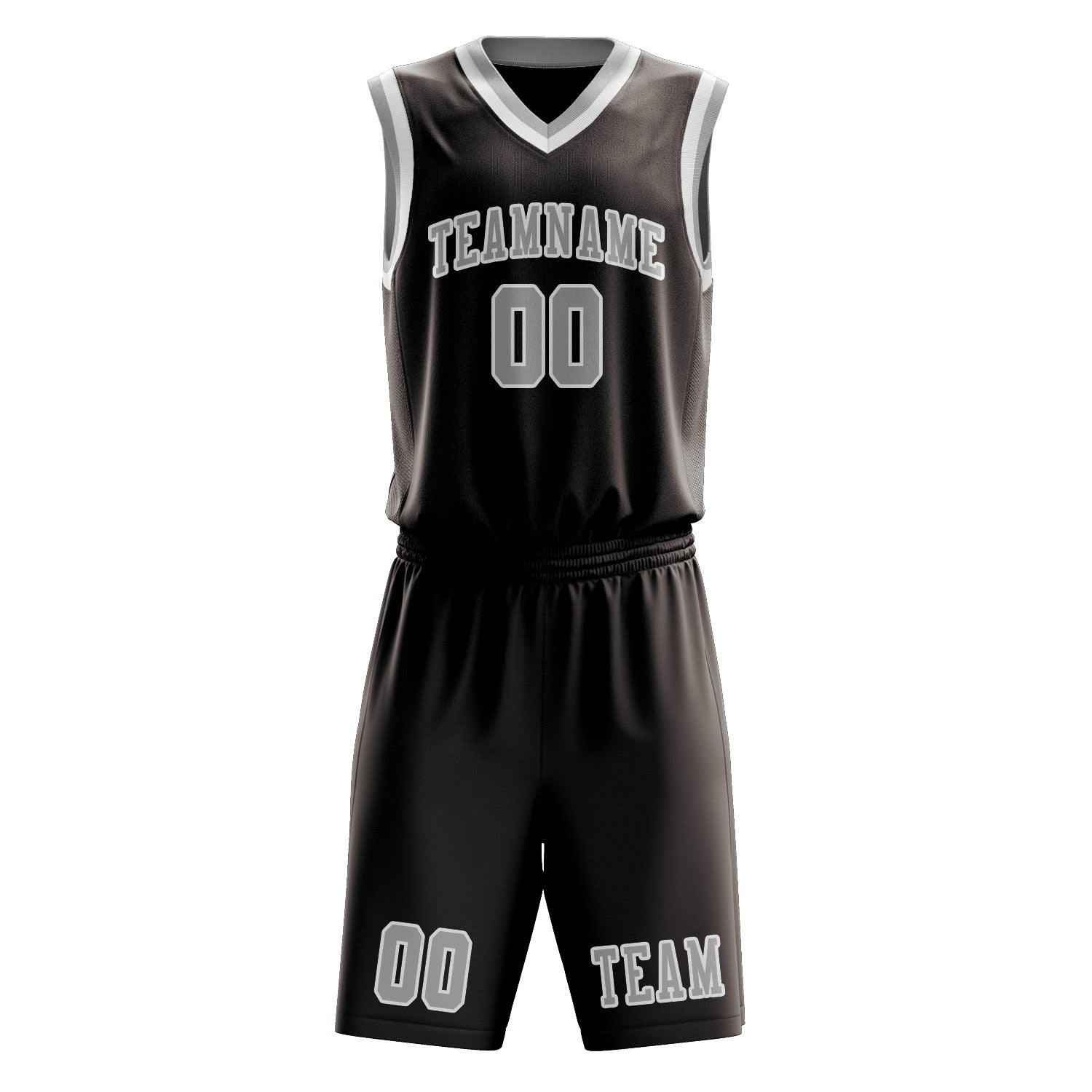 Benutzerdefiniertes Professionelles Braun Grau Basketballtrikot-Set