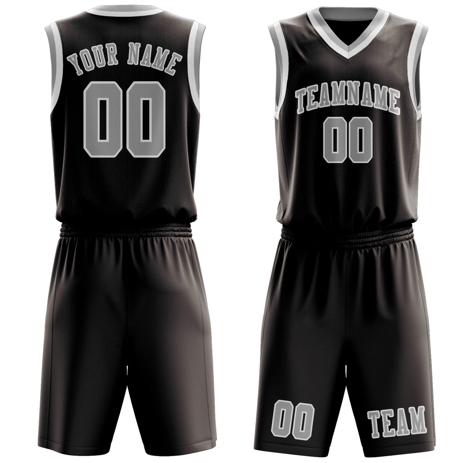 Benutzerdefiniertes Professionelles Braun Grau Basketballtrikot-Set