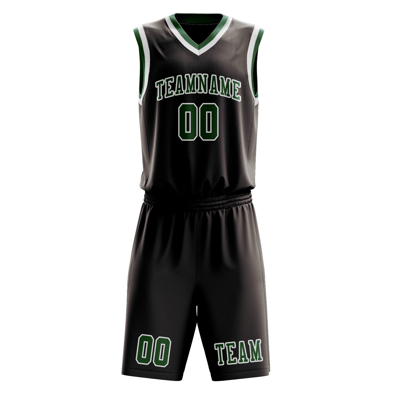 Benutzerdefiniertes Professionelles Braun Moosgrün Basketballtrikot-Set