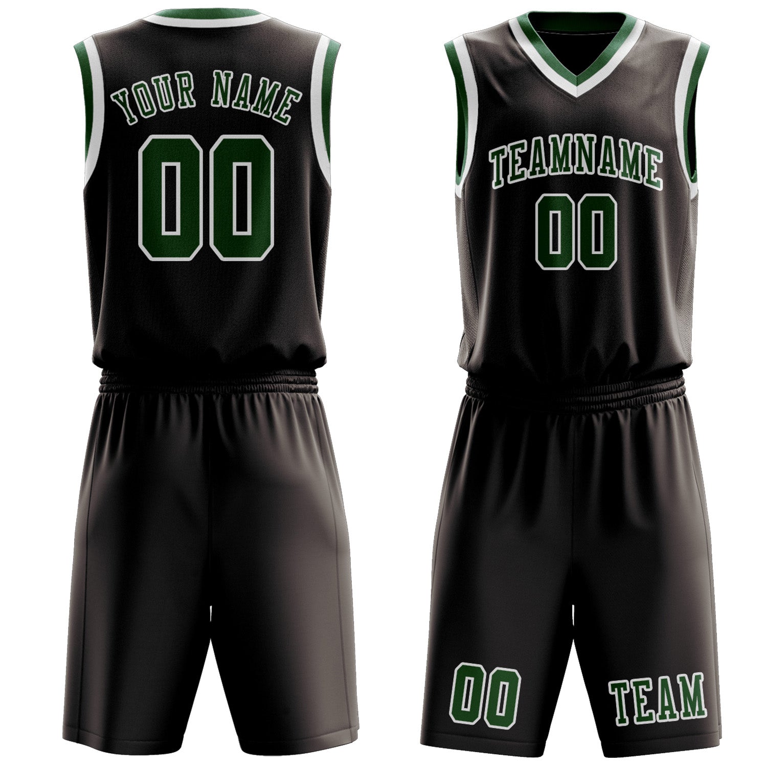 Benutzerdefiniertes Professionelles Braun Moosgrün Basketballtrikot-Set
