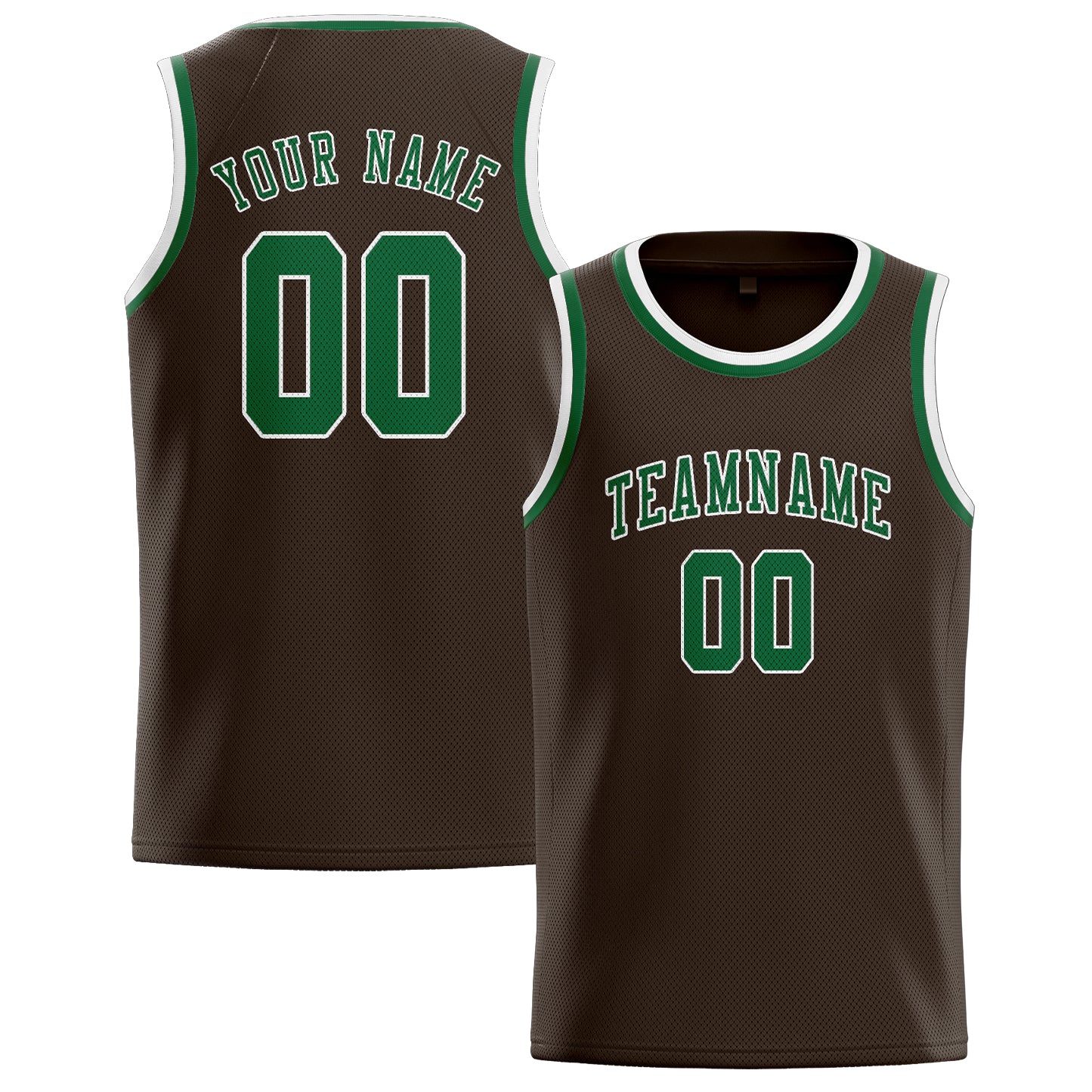 Benutzerdefiniertes Professionelles Braun Moosgrün Basketballtrikot