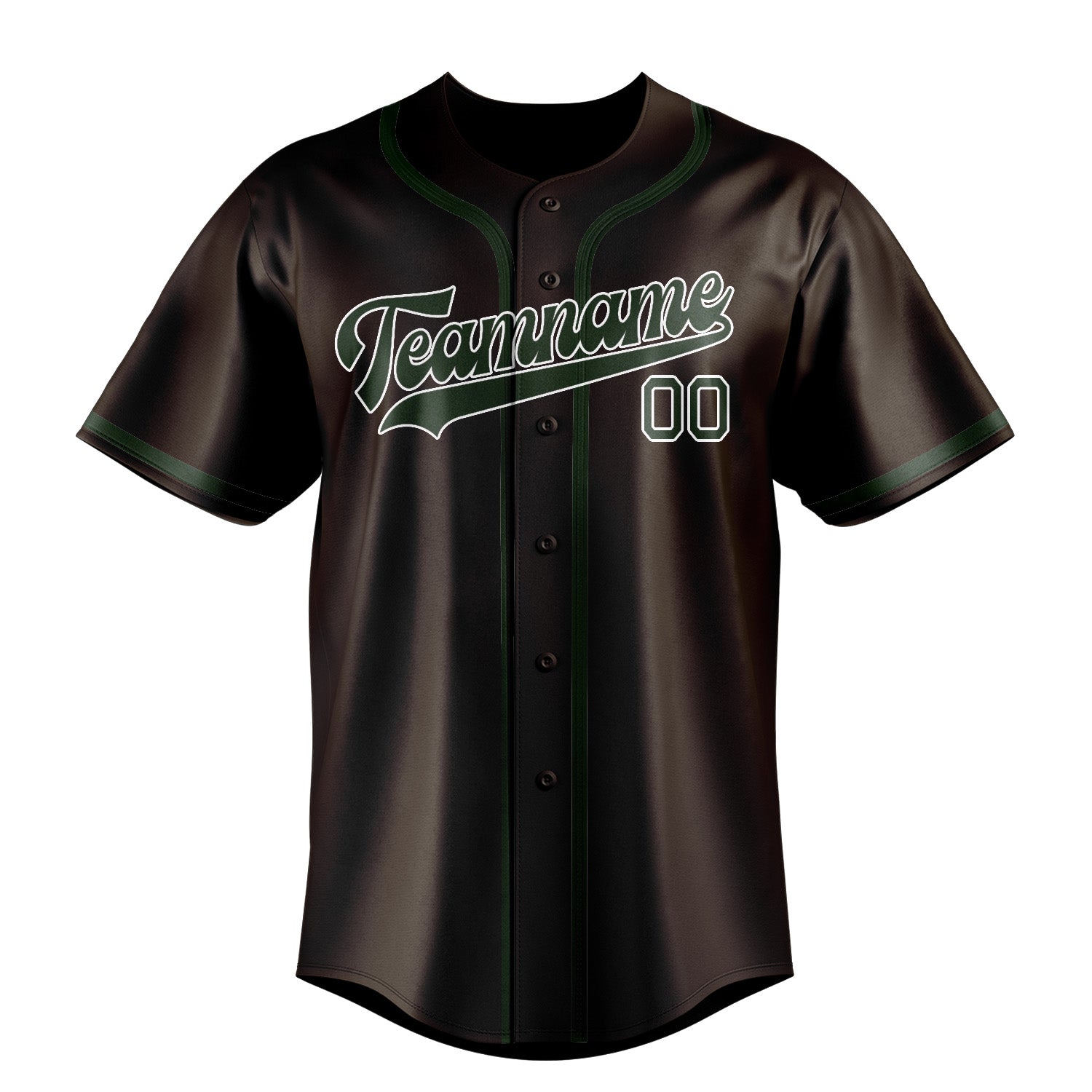 Benutzerdefiniertes Professionelles Braun Tannengrün Baseballtrikot