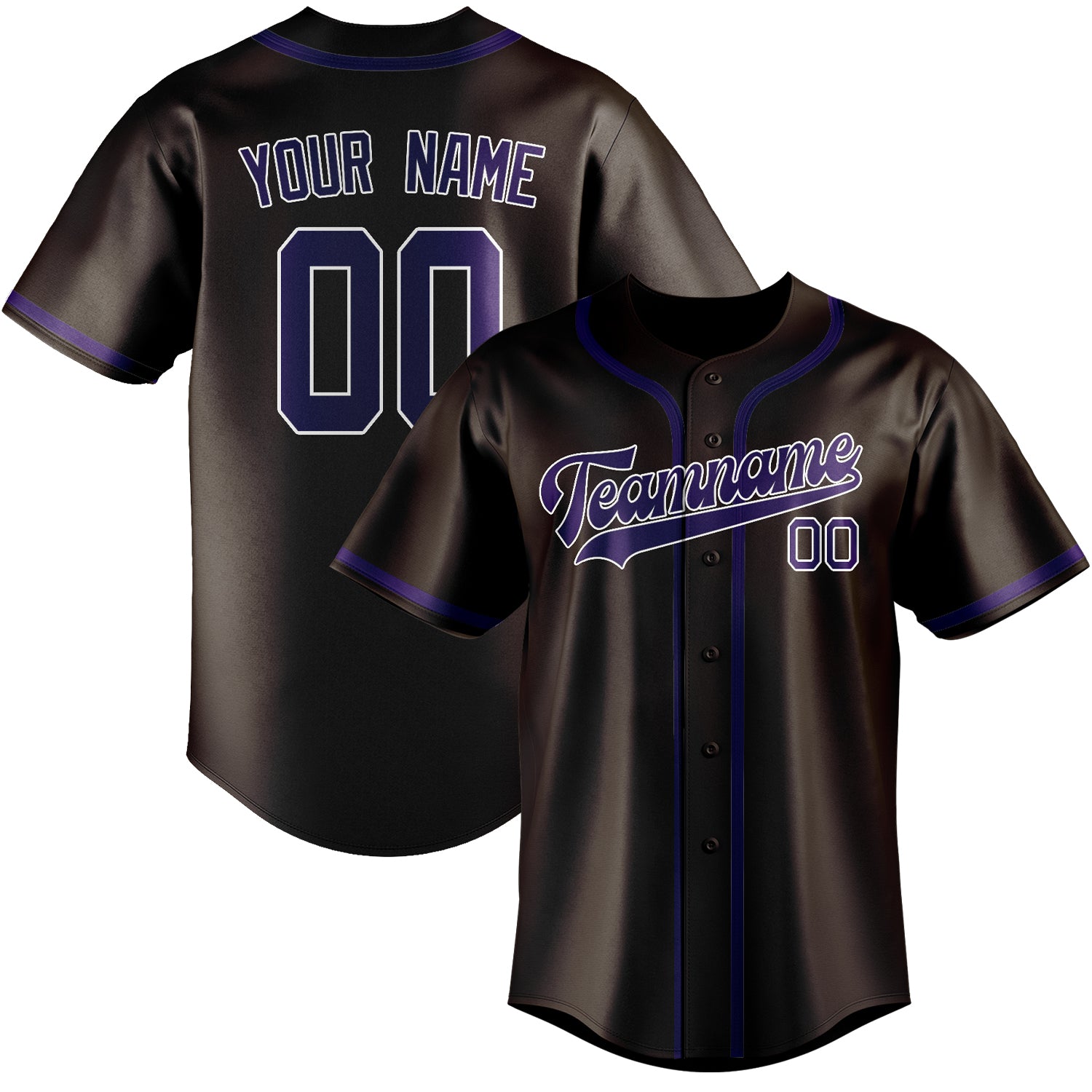 Benutzerdefiniertes Professionelles Braun Lila Baseballtrikot