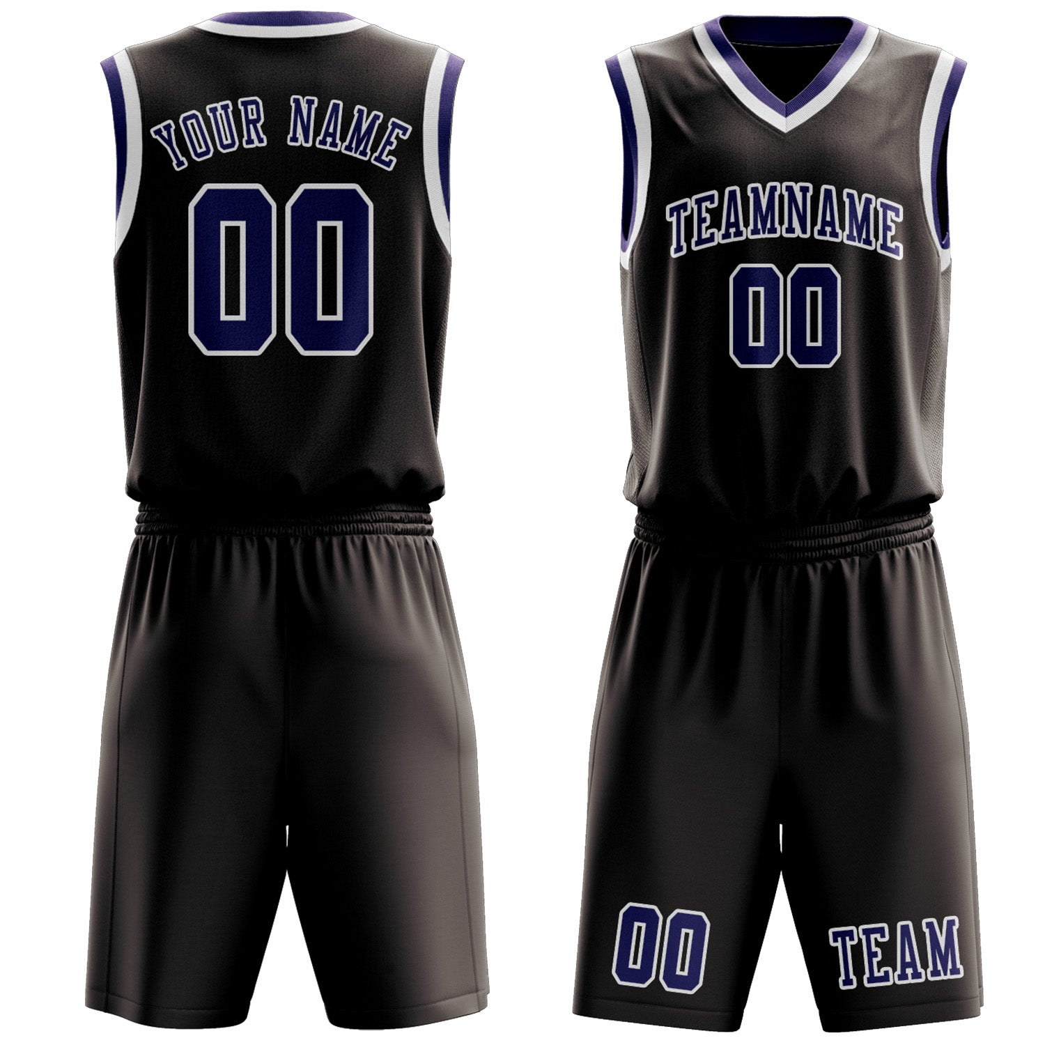 Benutzerdefiniertes Professionelles Braun Lila Basketballtrikot-Set