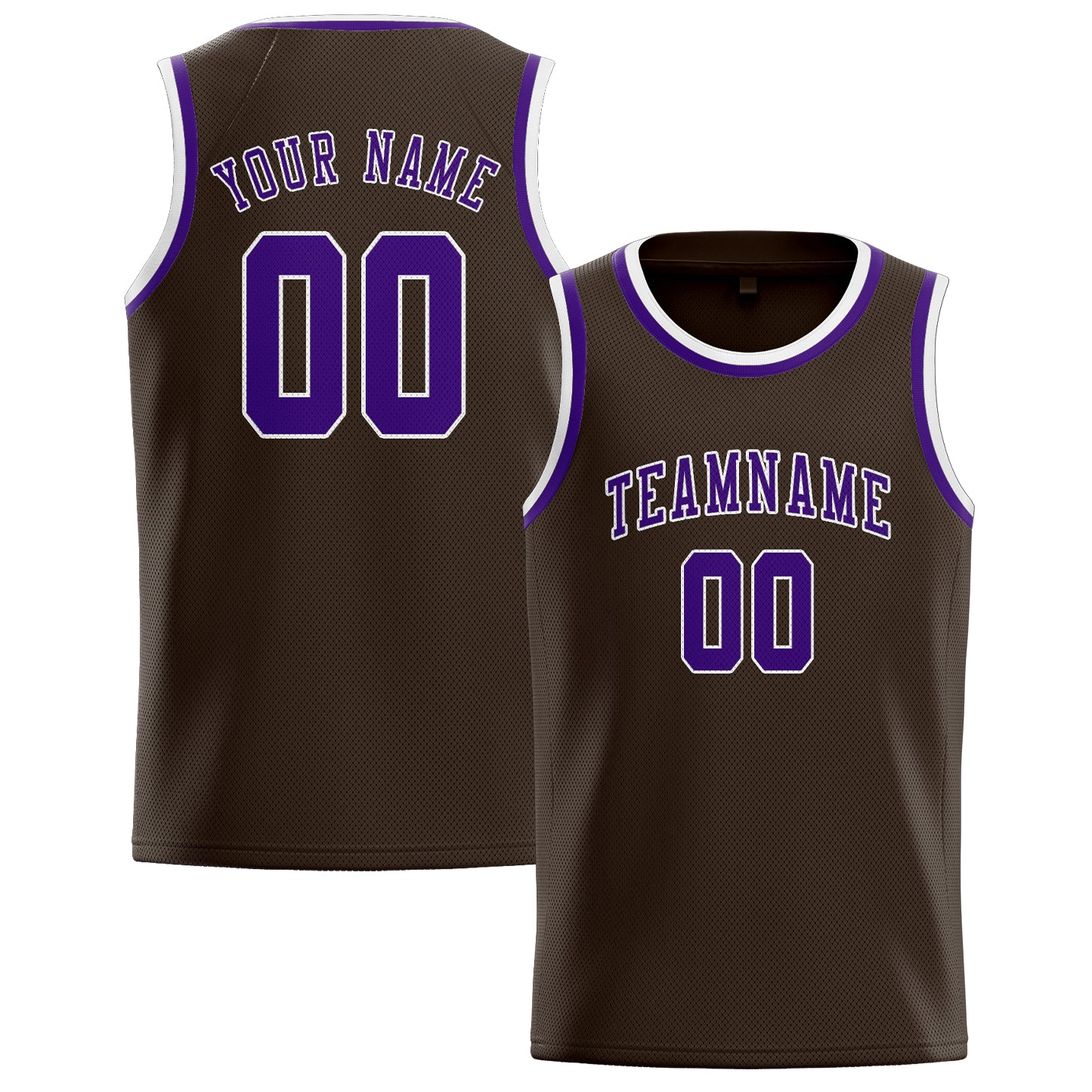 Benutzerdefiniertes Professionelles Braun Lila Basketballtrikot