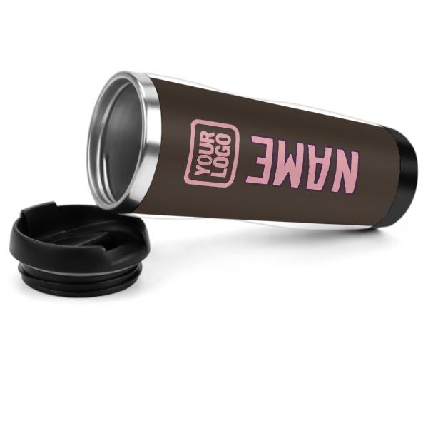 Maßgeschneidertes Braun Rosa Edelstahlbecher