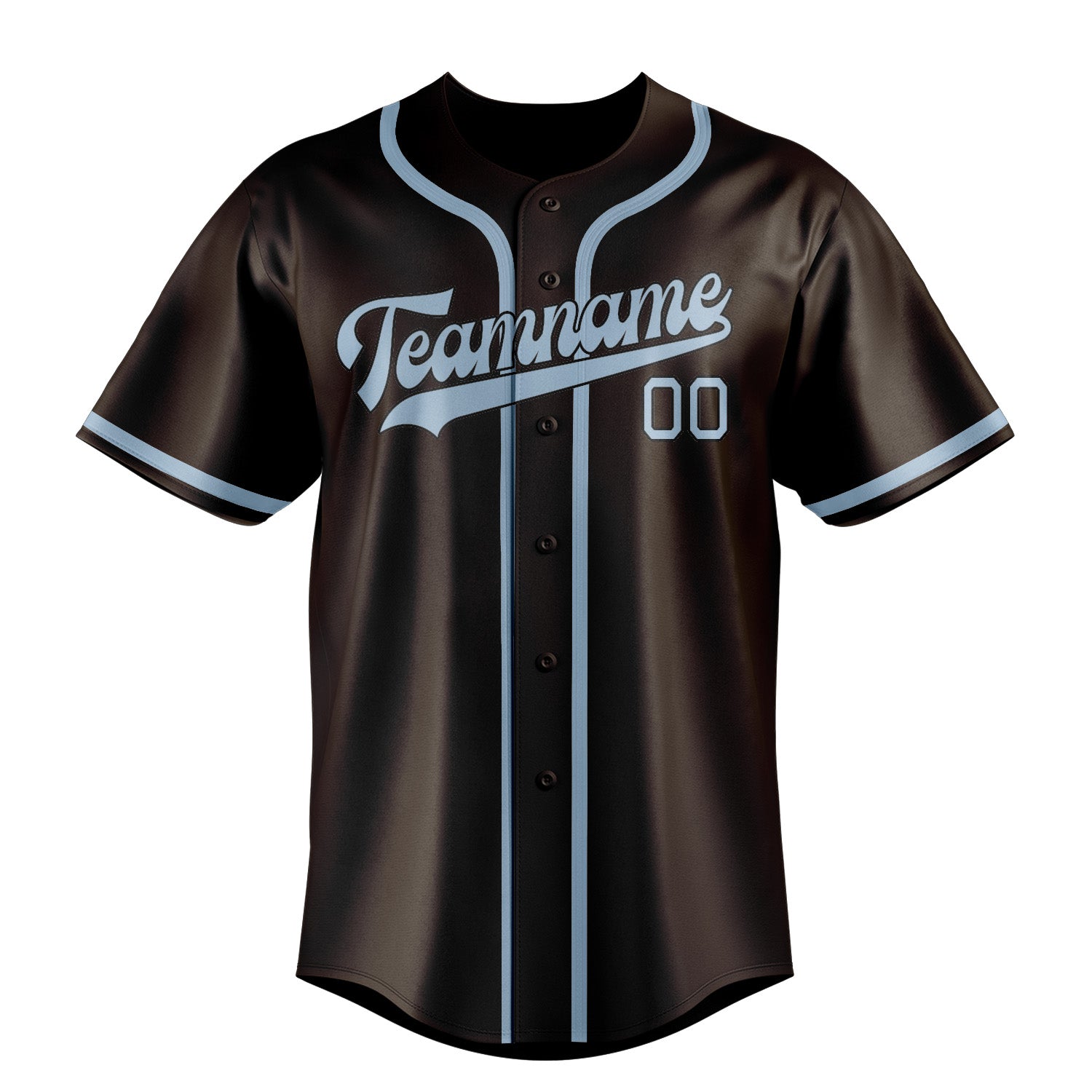 Benutzerdefiniertes Professionelles Braun Hellblau Baseballtrikot