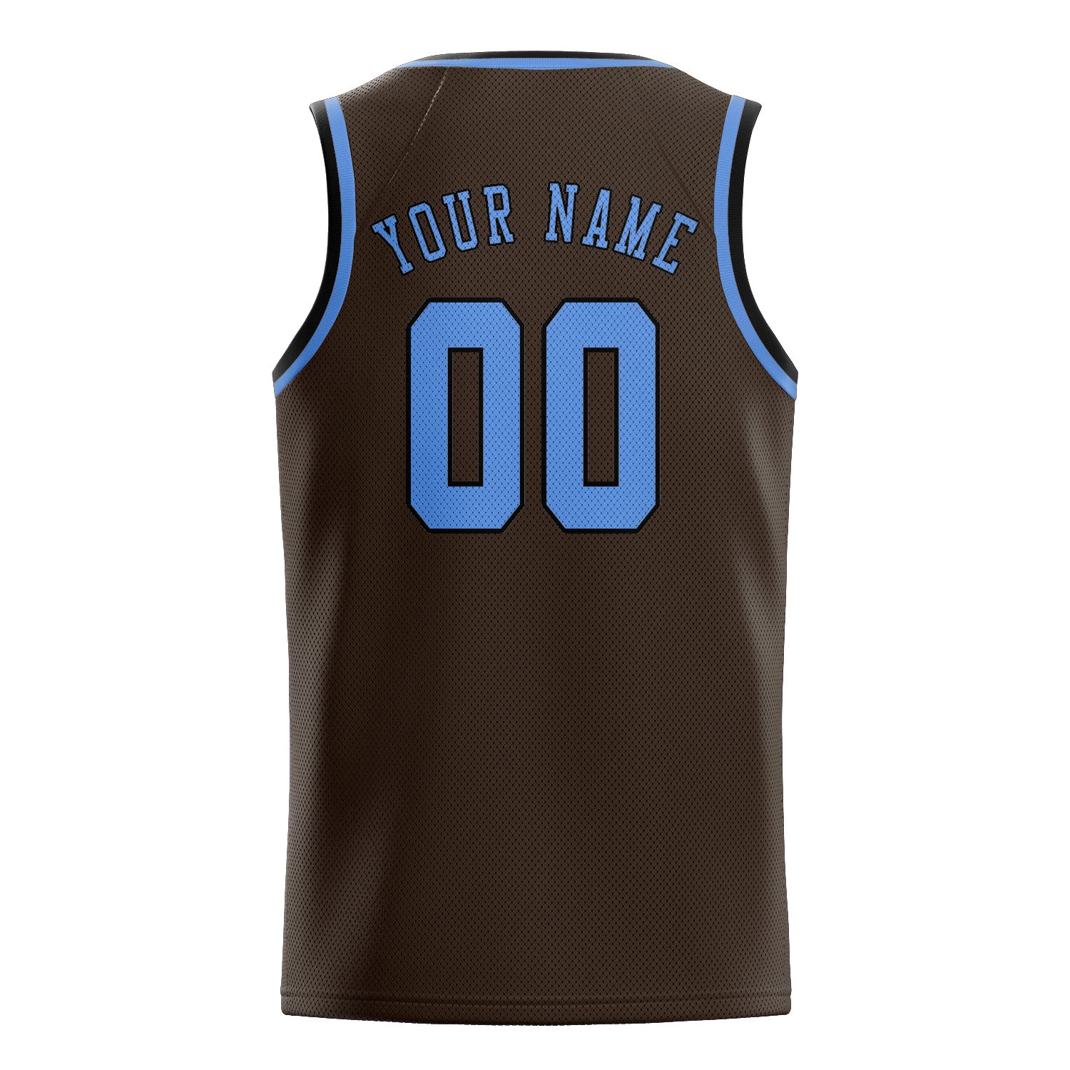 Benutzerdefiniertes Professionelles Braun Hellblau Basketballtrikot