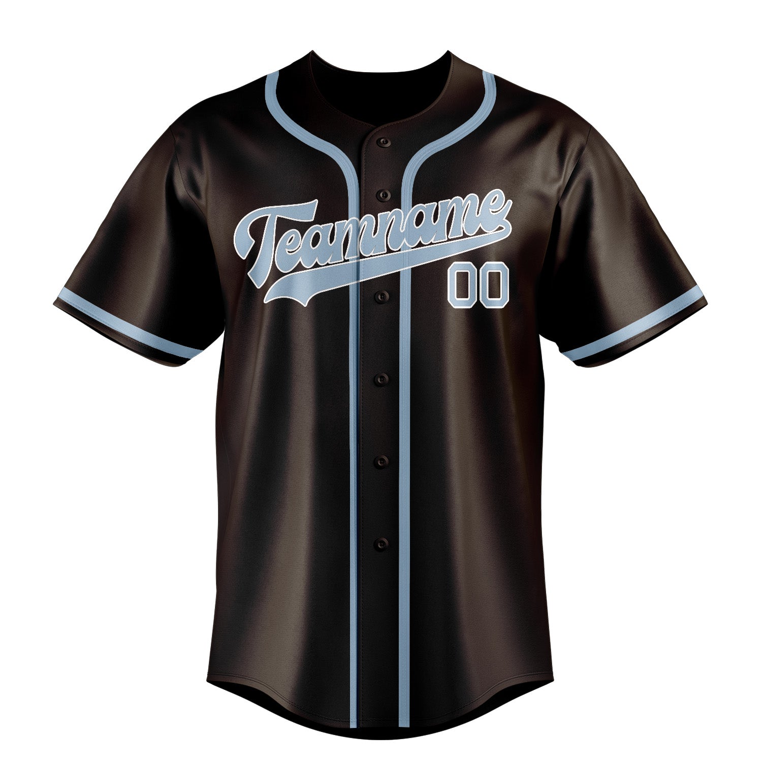 Benutzerdefiniertes Professionelles Braun Hellblau Baseballtrikot