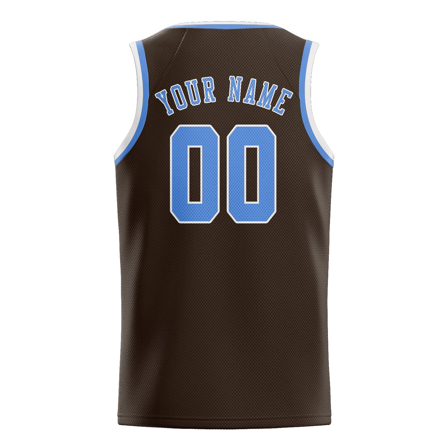 Benutzerdefiniertes Professionelles Braun Hellblau Basketballtrikot