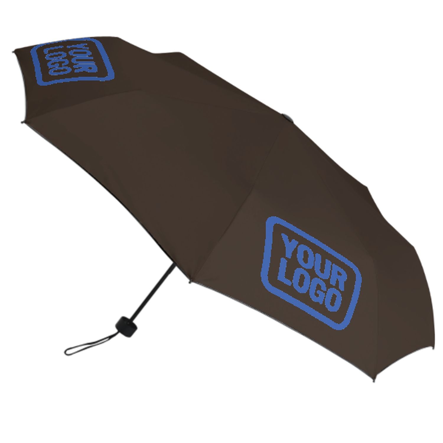 Maßgeschneidertes Braun Himmelblau Automatik-Regenschirm
