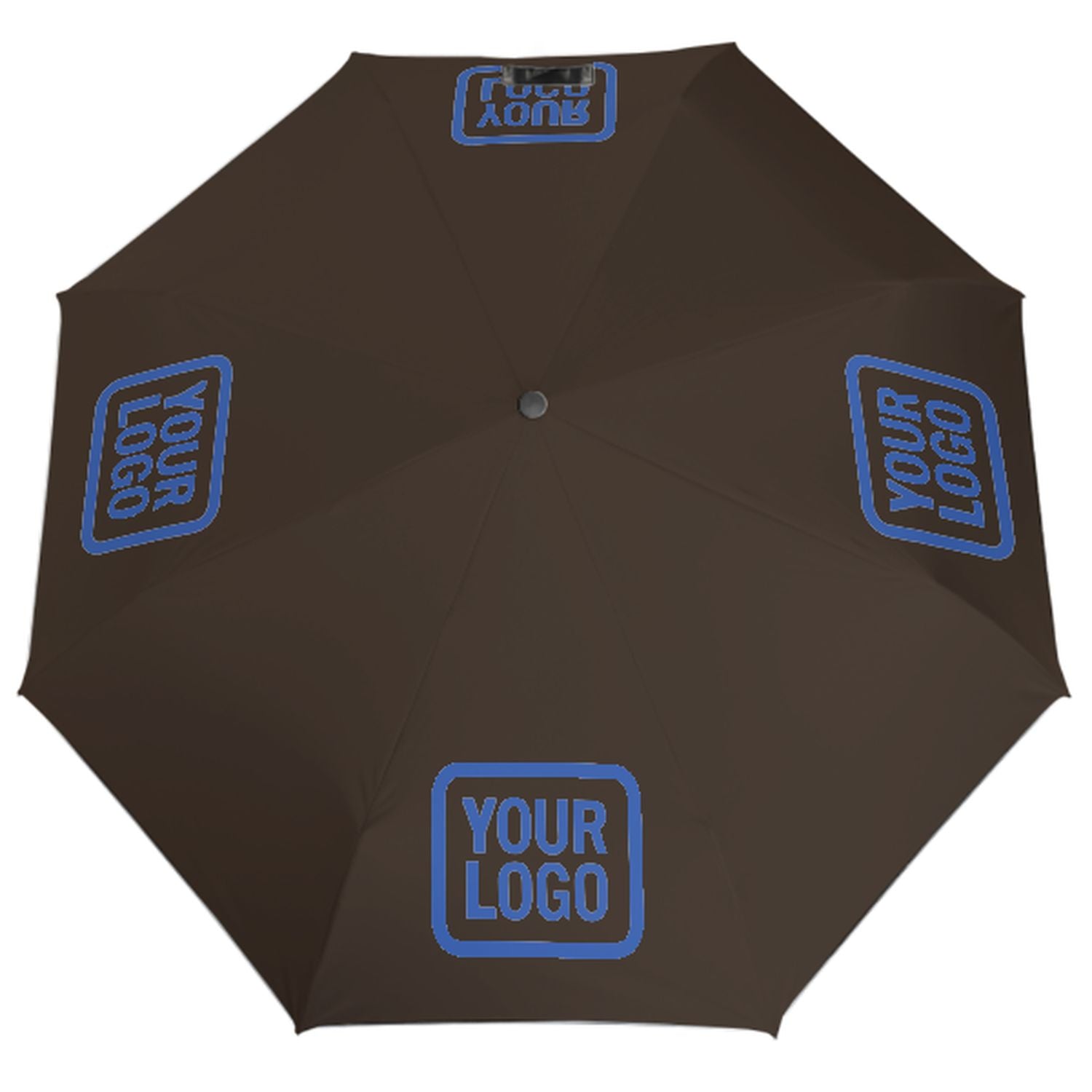 Maßgeschneidertes Braun Himmelblau Automatik-Regenschirm