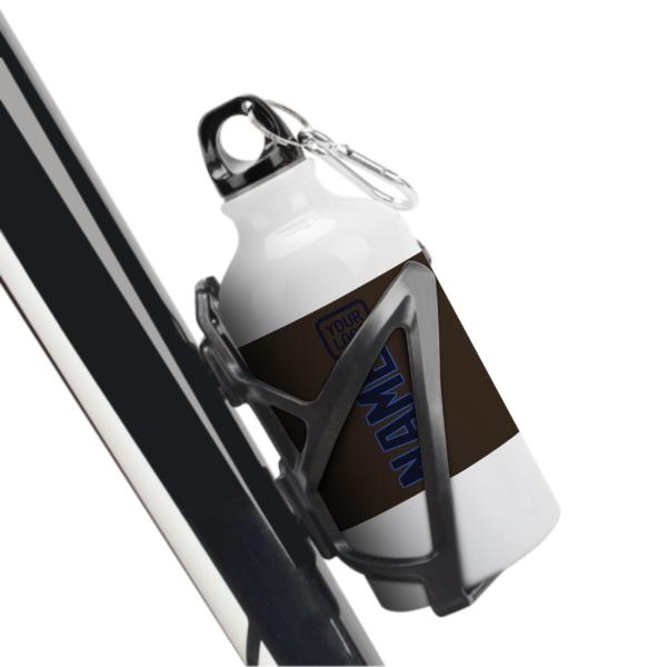 Maßgeschneidertes Braun Stahlblau Sportflasche