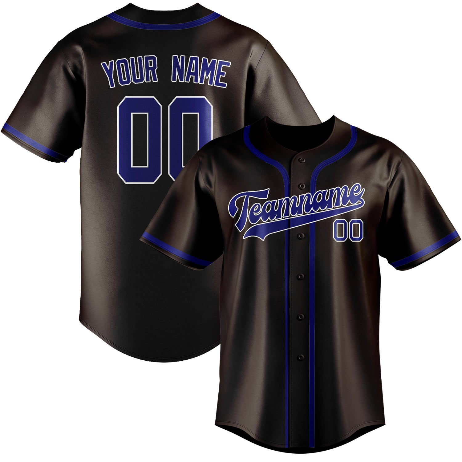 Benutzerdefiniertes Professionelles Braun Himmelblau Baseballtrikot