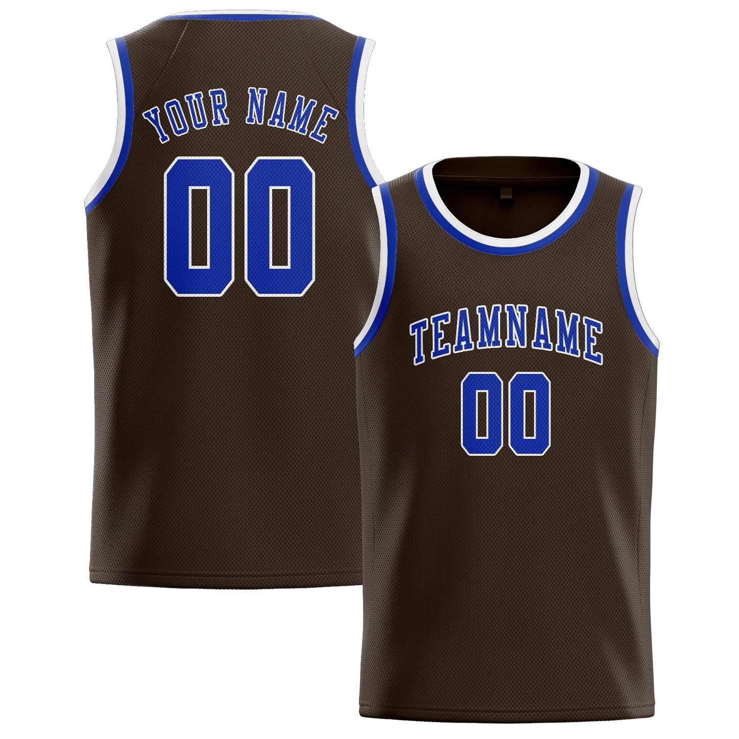 Benutzerdefiniertes Professionelles Braun Himmelblau Basketballtrikot