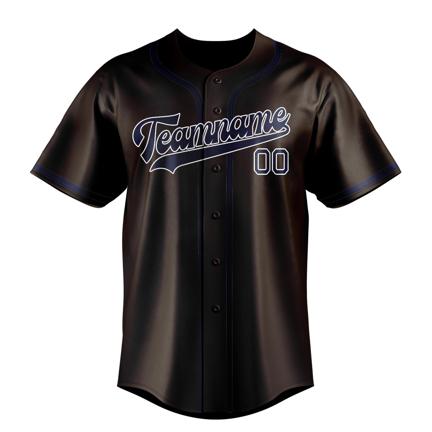 Benutzerdefiniertes Professionelles Braun Marineblau Baseballtrikot