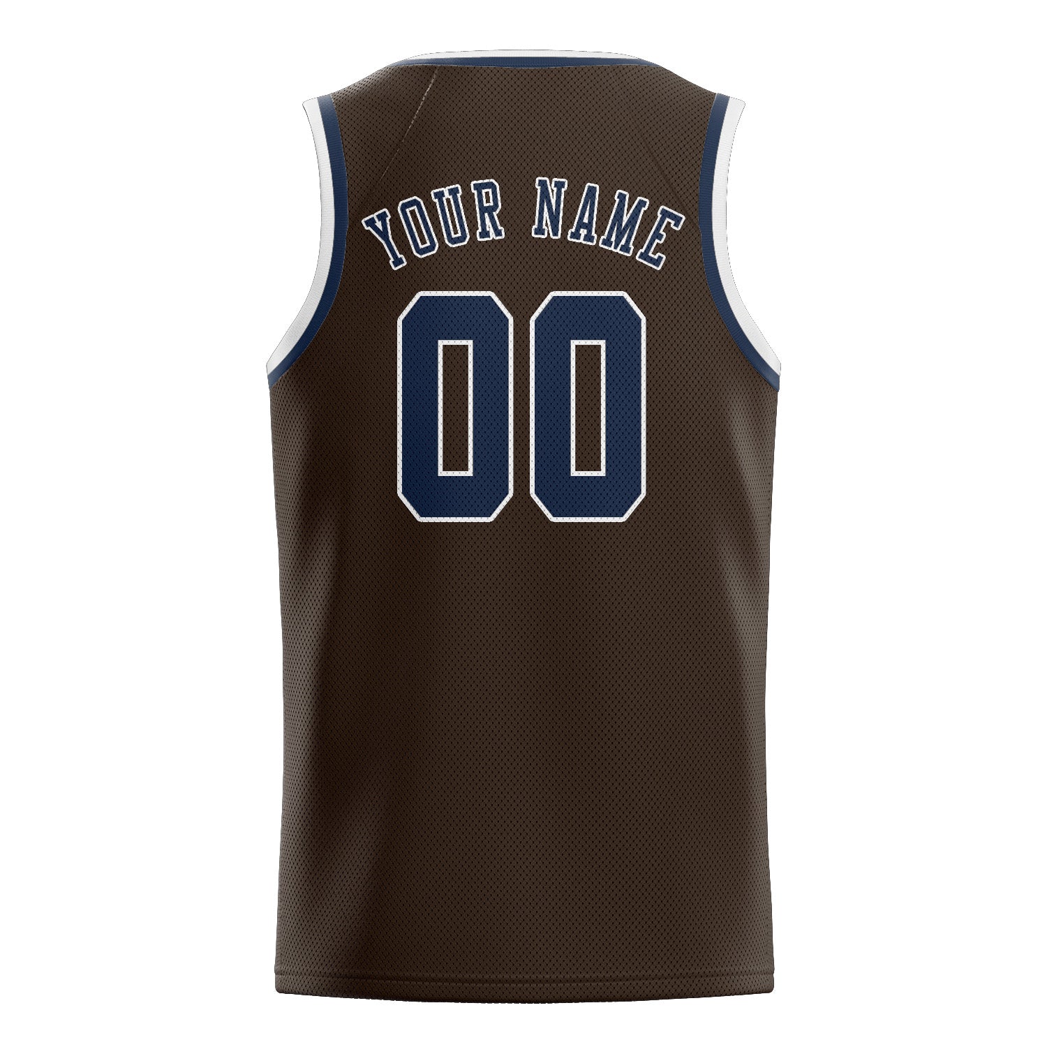Benutzerdefiniertes Professionelles Braun Marineblau Basketballtrikot