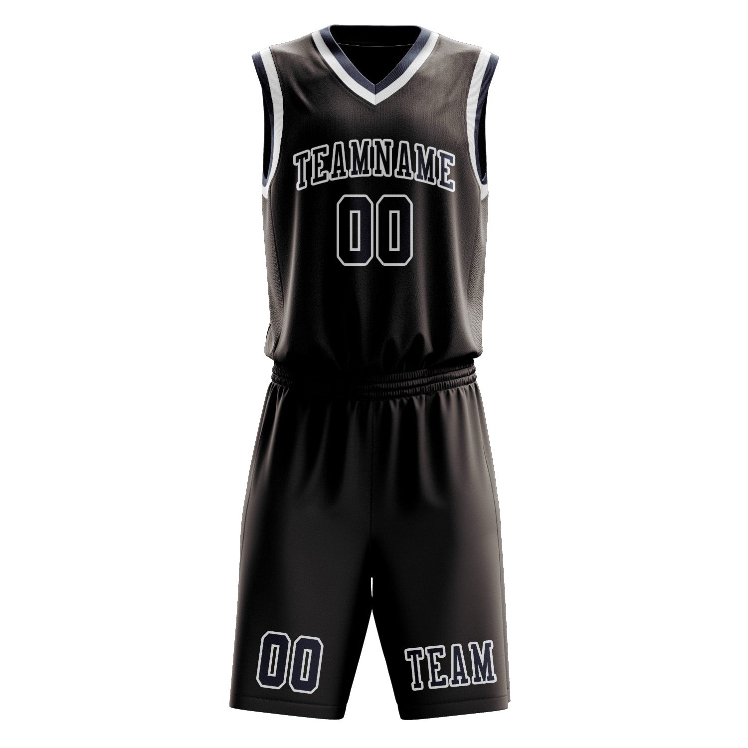 Benutzerdefiniertes Professionelles Braun Marineblau Basketballtrikot-Set