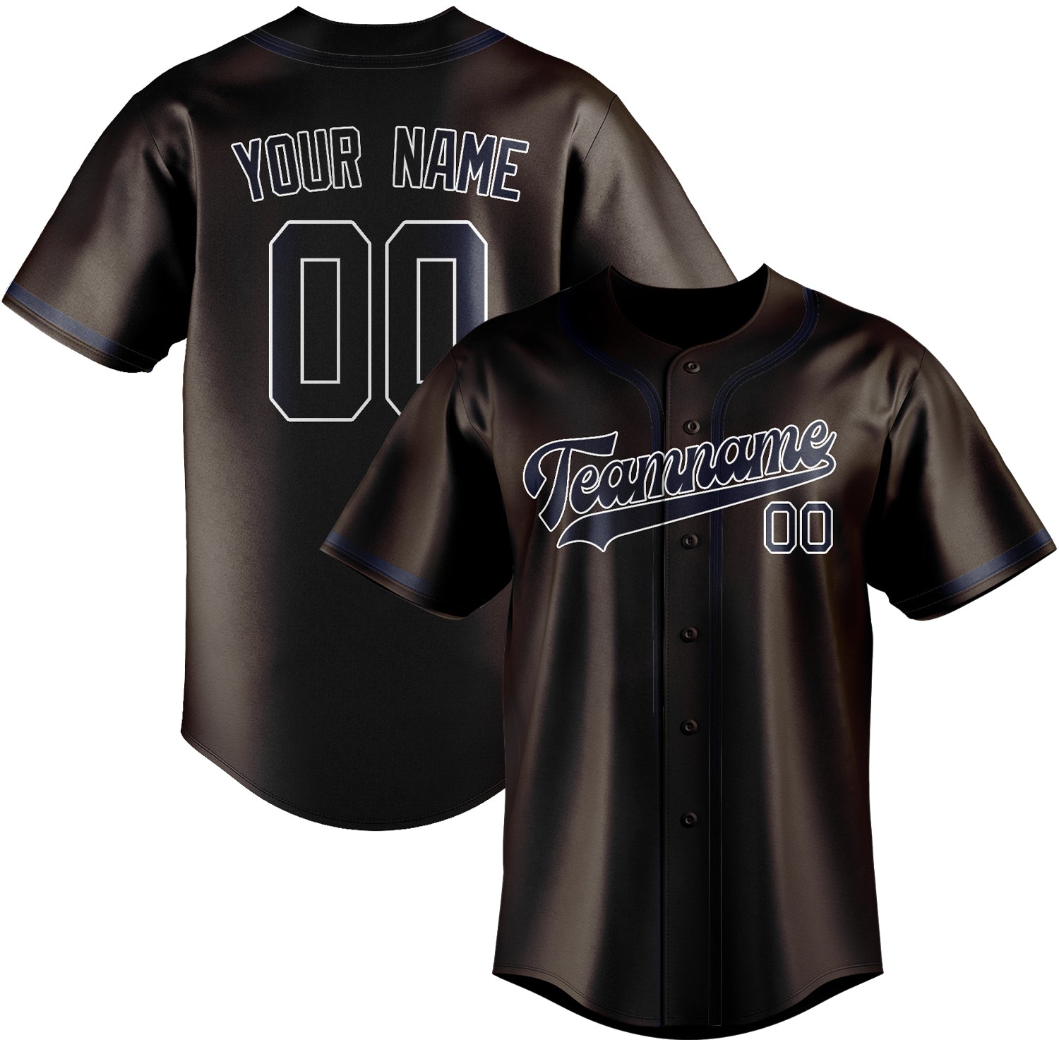 Benutzerdefiniertes Professionelles Braun Stahlblau Baseballtrikot