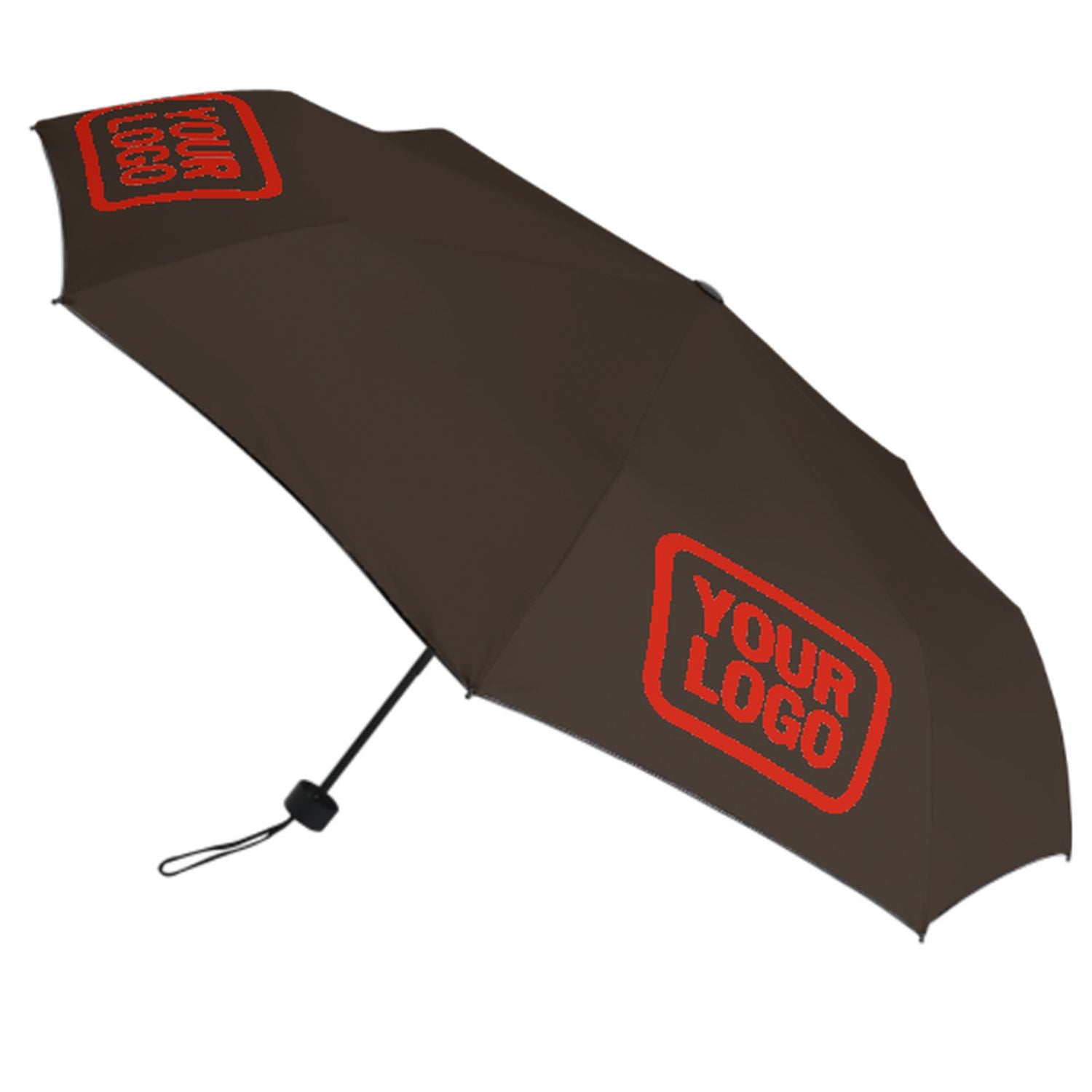 Maßgeschneidertes Braun Orangerot Automatik-Regenschirm