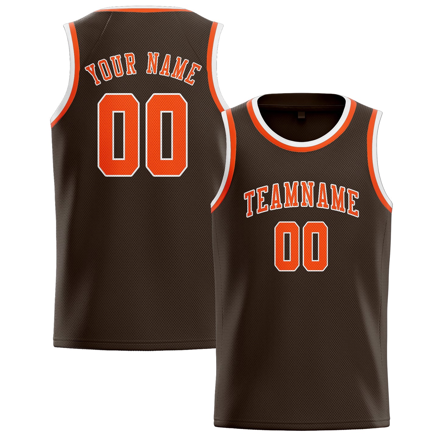 Benutzerdefiniertes Professionelles Braun Orangerot Basketballtrikot