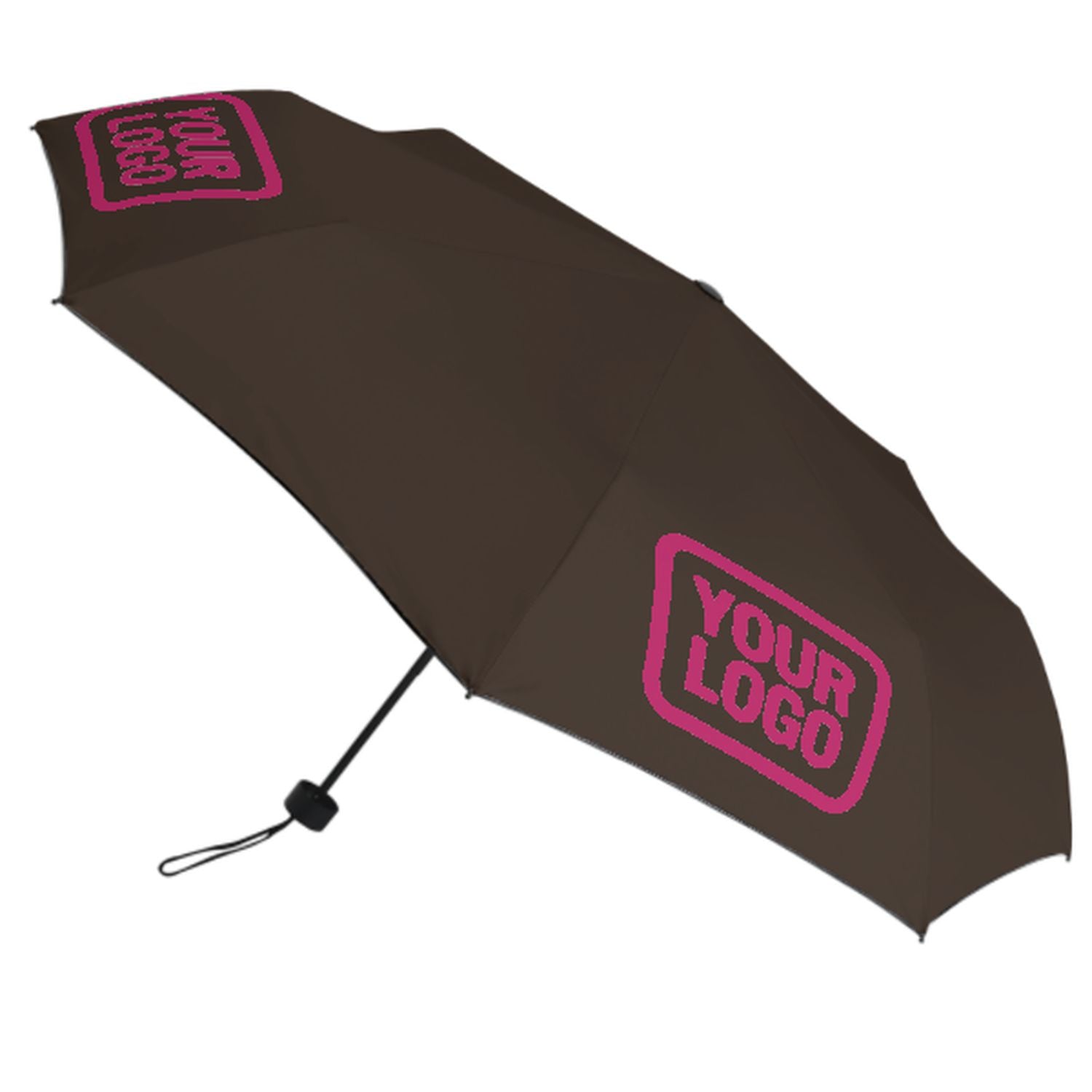 Maßgeschneidertes Braun Rosarot Automatik-Regenschirm