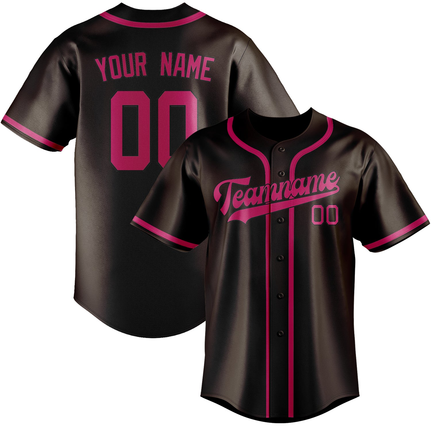 Benutzerdefiniertes Professionelles Braun Rosarot Baseballtrikot