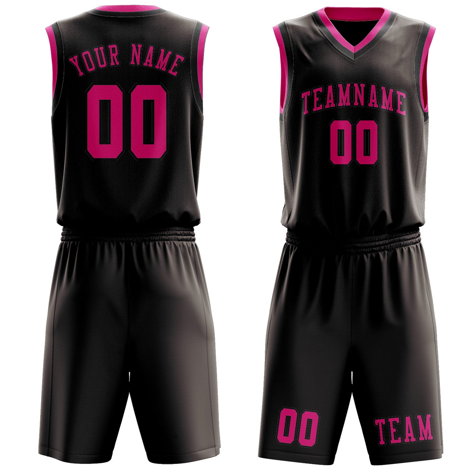 Benutzerdefiniertes Professionelles Braun Rosarot Basketballtrikot-Set