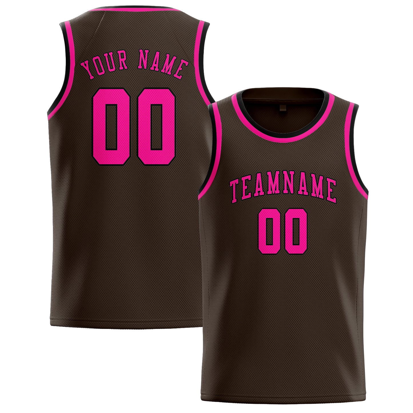Benutzerdefiniertes Professionelles Braun Rosarot Basketballtrikot