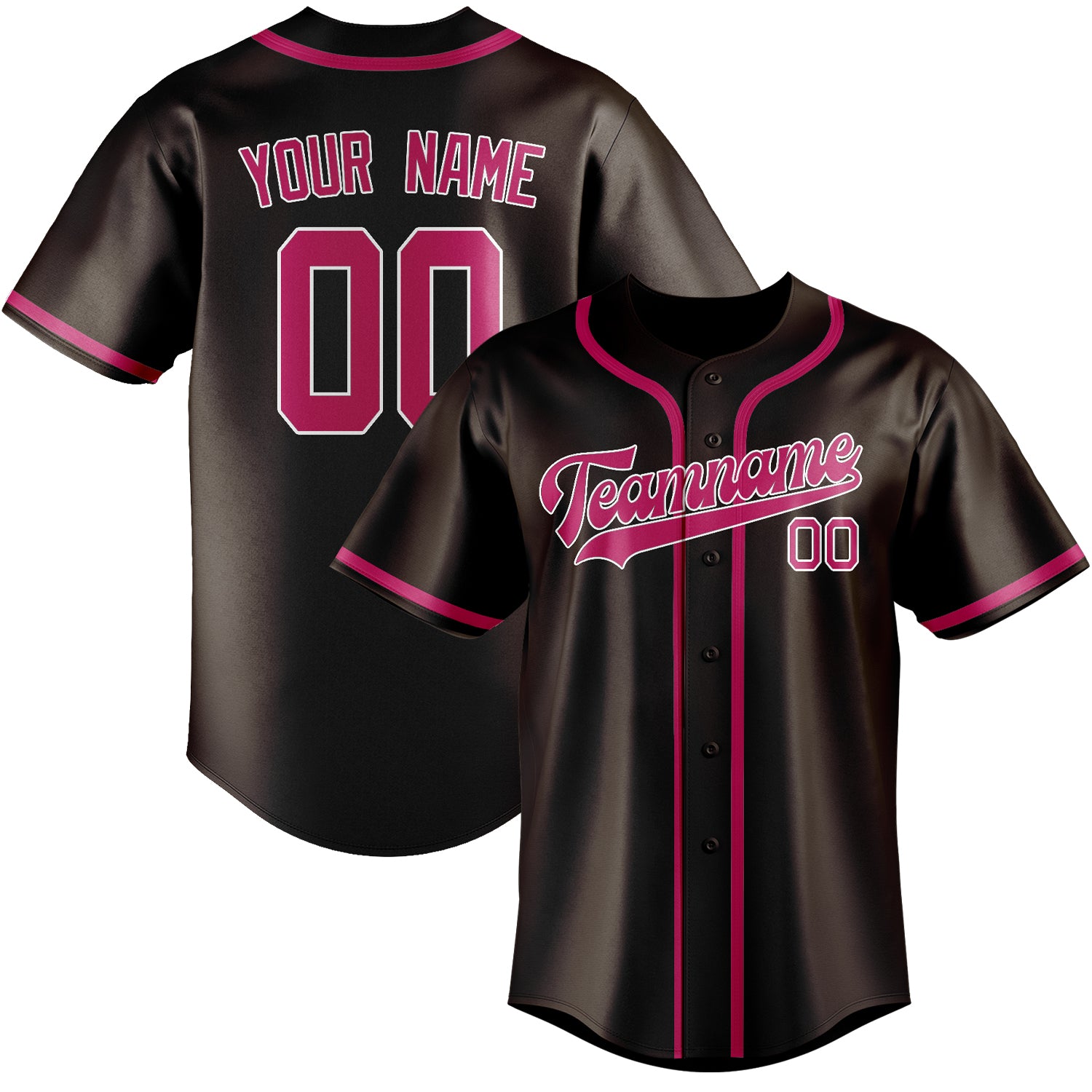 Benutzerdefiniertes Professionelles Braun Rosarot Baseballtrikot