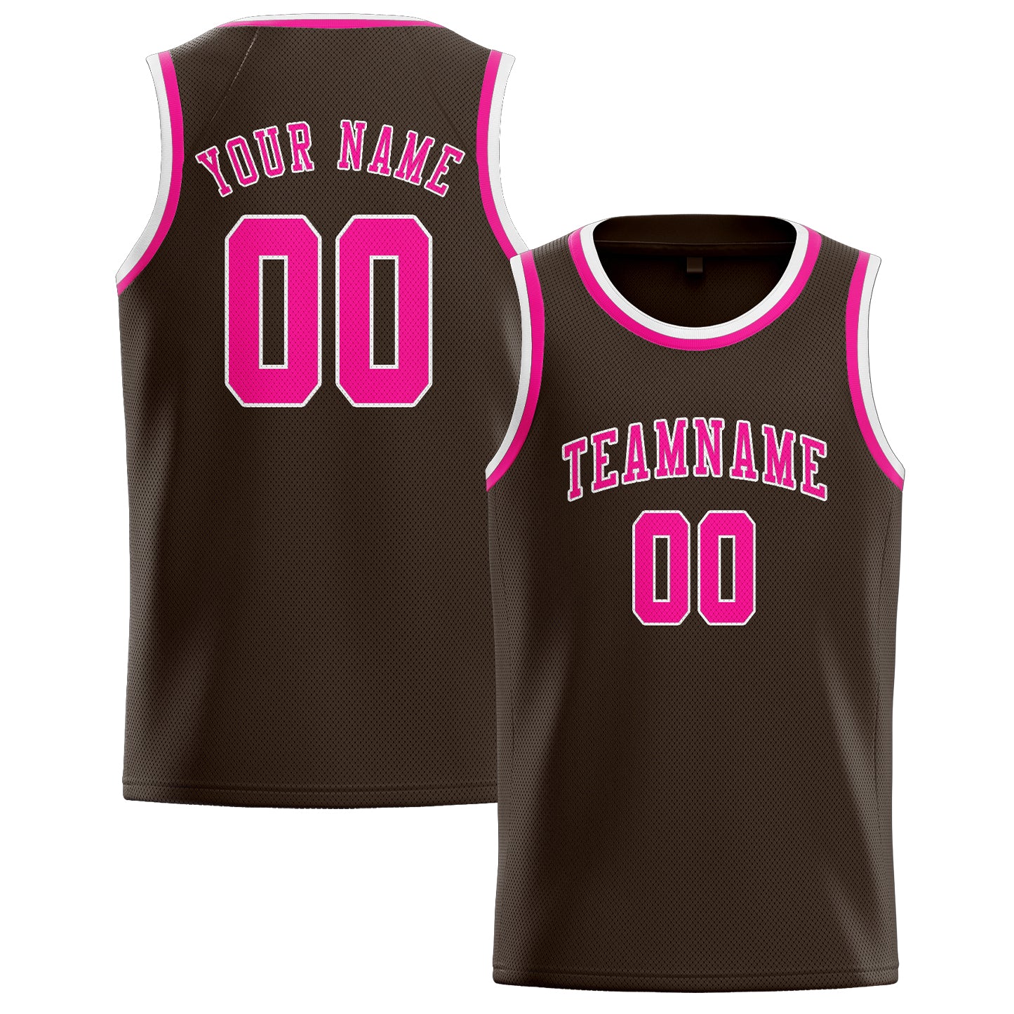 Benutzerdefiniertes Professionelles Braun Rosarot Basketballtrikot