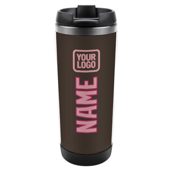 Maßgeschneidertes Braun Rosa Edelstahlbecher