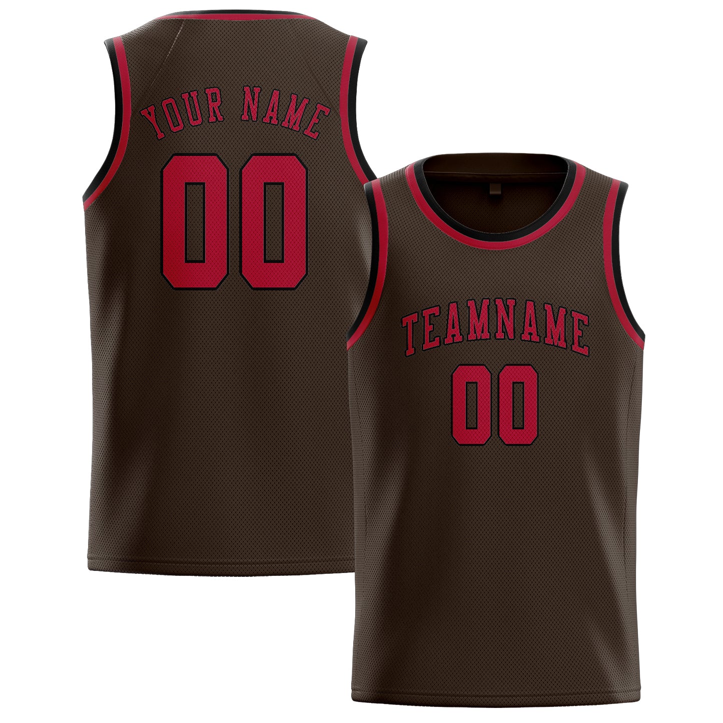 Benutzerdefiniertes Professionelles Braun Rot Basketballtrikot