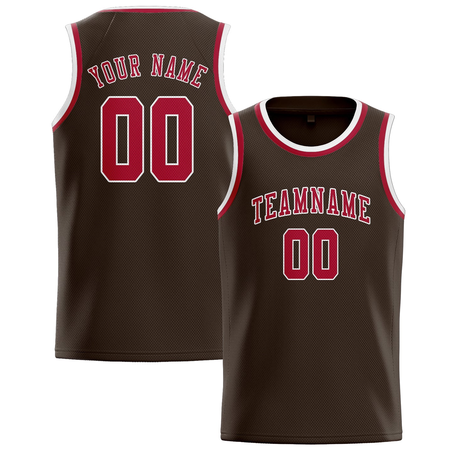 Benutzerdefiniertes Professionelles Braun Rot Basketballtrikot