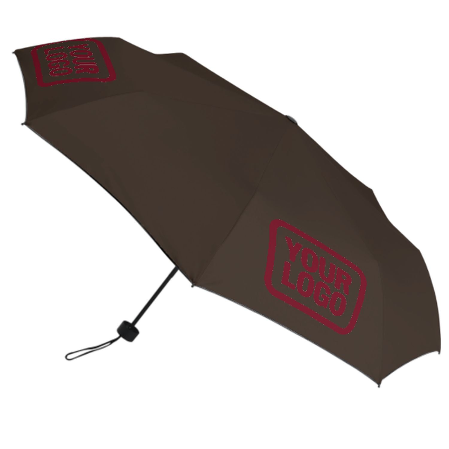 Maßgeschneidertes Braun Karmesinrot Automatik-Regenschirm