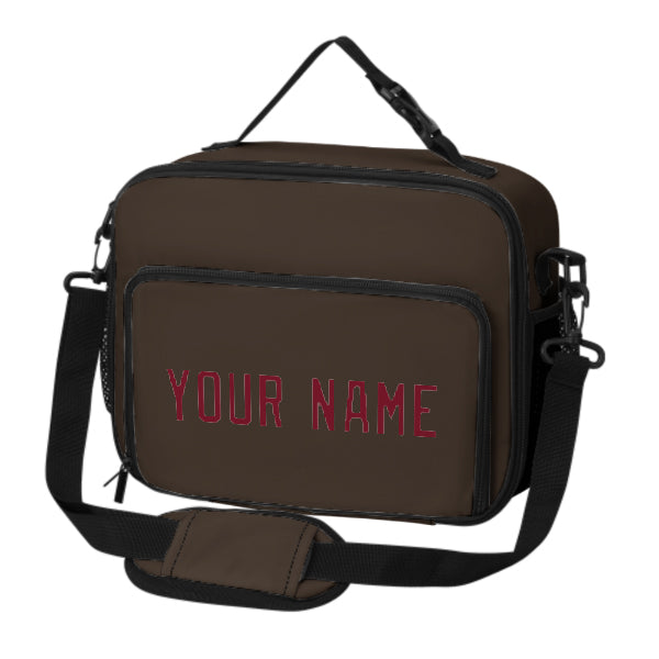 Maßgeschneidertes Braun Crimson Red Lunch-Tasche